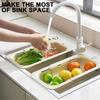 Bpa Free Drain Basket Adjustable Colander Strainer Strainer Sink Drain Rack  Vegetable Washing