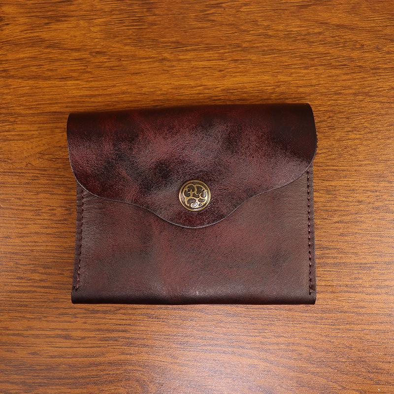 Distressed Leather Business Card Holder, Credit Cards Wallet for Men Slim Compact Vintage Card Holder Minimalist Card Organizer