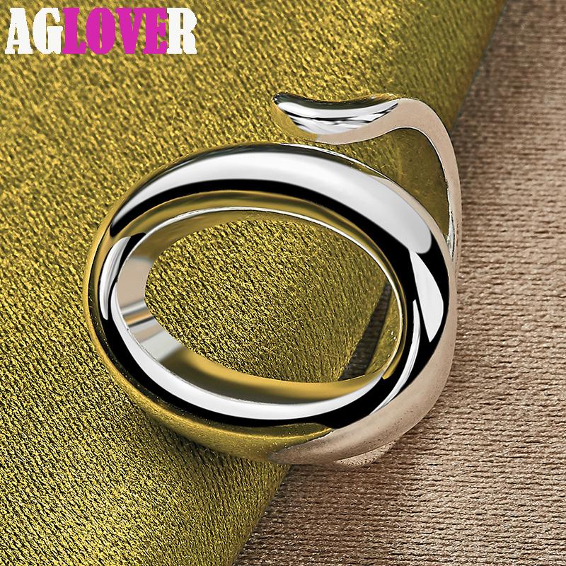 Ювелирные изделия из стерлингового серебра 925 пробы с круглым кольцом и регулируемым размером