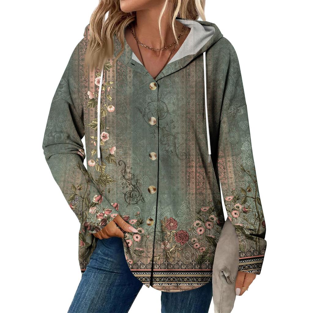 Женское модное повседневное пальто реглан с длинным рукавом и кулиской, винтажное пальто с капюшоном на пуговицах