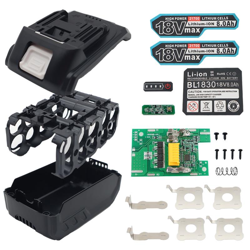 BL1830 10 X 21700 Li-ion Корпус аккумулятора Печатная плата Зарядная плата защиты Корпус Коробка BL1845 Для MAKITA 18V 6.0Ah 8.0Ah Корпуса
