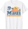 Maui Hawaii Vintage Surf Beach Surfing 70's Retro Hawaiian T-Shirt Women Clothes Tops Graphic T Shirts  Ropa Mujer