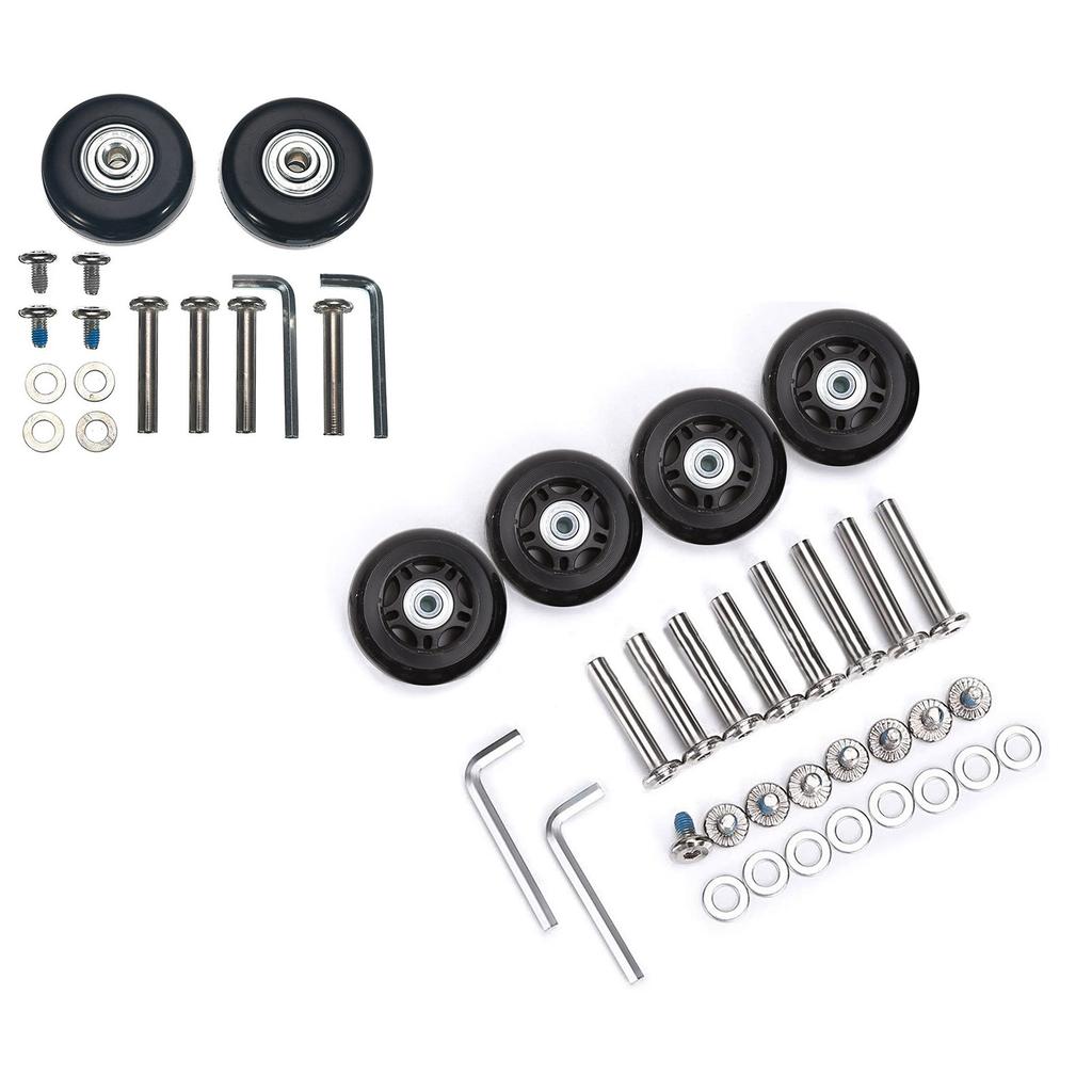 Luggage Wheels Suitcase Replacement Roller Bearing Hardware Repairing Kit Rubber Casters OD 45x18mm/70x24mm Heavy Duty