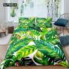 Palm Leaves Duvet Cover King Full Banana Leaves Bedding Set Hawaiian Tropical Leaves Green Branches 2/3pcs Polyester Quilt Cover