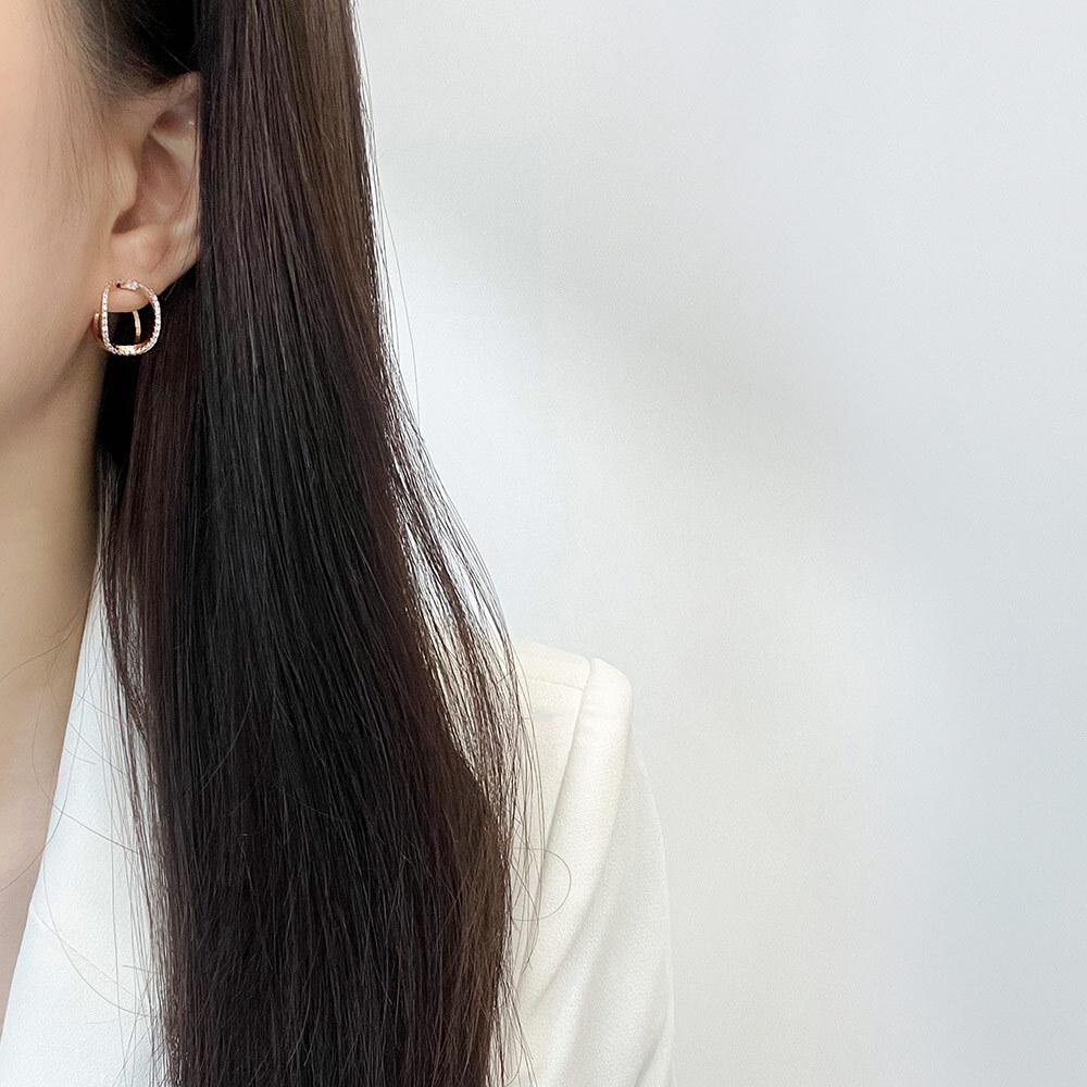 Dieuamour 14K Золотые Серьги-Гвоздики Oha One-Touch