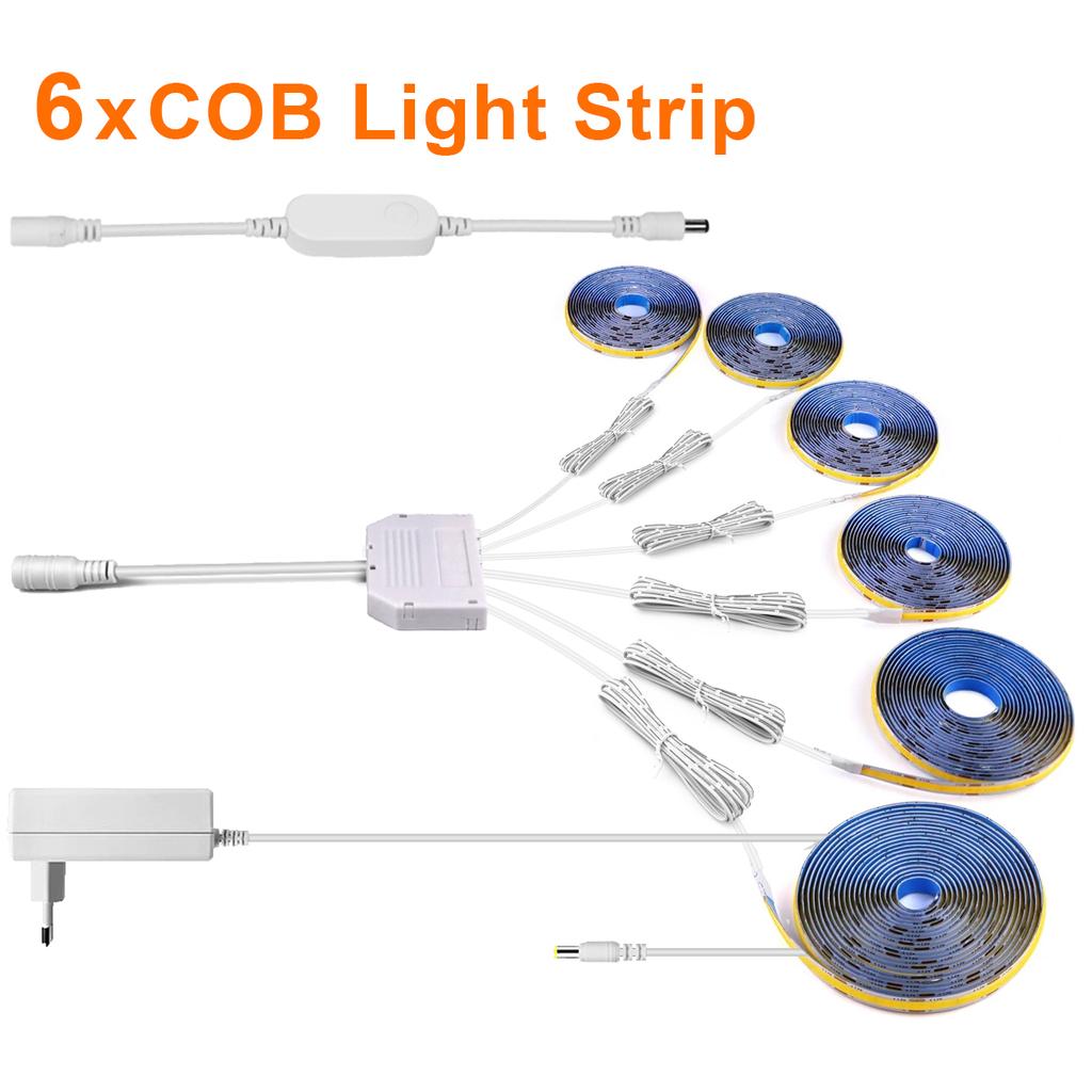 Multiple Layer Cabinet LED Lights DC12V Tuya Smart WiFi COB LED Strip Light Tape 320leds/M Bedroom Wall Kitchen Backlighting
