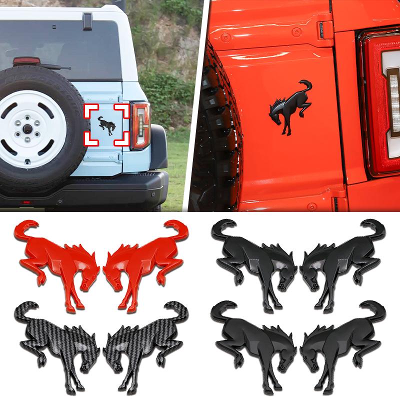 AACD1 Ford 3D Car Horse Stickers Hot For Ford Focus Bronco Logo Exterior Modification Tailgate Leaf Board Letters Animal Parts Badge