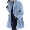 (SU)Women Shawl Collar Fleece Coat Elegant Blend Coats Long Coat Outerwear Jackets