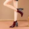 Winter Ankle Modern Boots Bling Pointed Toe 2025 High Quality Shoes Female Square Heel Mixed Colors Novelty Women's Boots