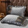 Velvet Pillow Cover Case Embroidered Lace European Solid Home Decor Rectangle Pillow Shams Winter Warm Soft 48x74cm