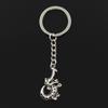 Fashion 30mm Key Ring Metal Key Chain Keychain Jewelry Antique Plated Alligator Crocodile 34x18mm Pendant