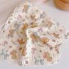 New Cute Baby Cotton Gauze Feeding Saliva Towel Kerchief Soft Cartoon Burp Cloths Newborn Bib Bathing Towel for Boy Girl Bibs