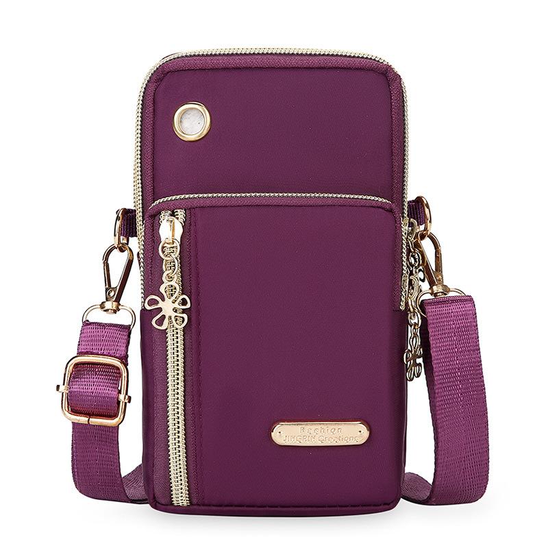 Women's Crossbody Pouch, Adjustable Strap, Casual Runners' Arm Bag, Multi-Pocket Phone Purse With Heart Charm Zipper