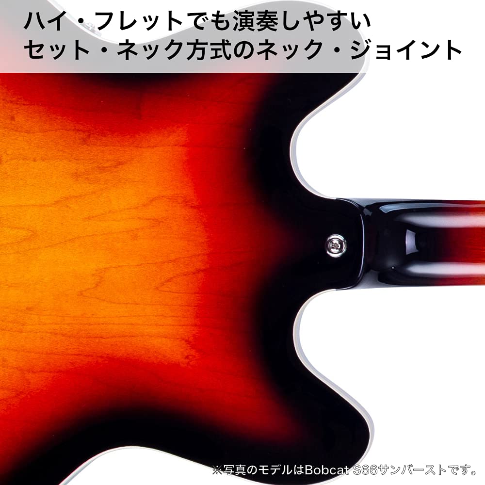 VOX Electric Guitar with 3 Single PUs Bobcat S66 Cherry Red Semi-Hollow