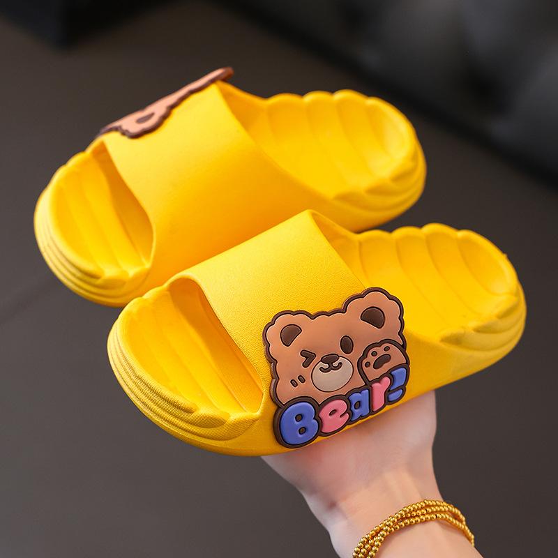 Мальчик мультфильм милый медведь дышащий открытый носок простые пляжные туфли 2024 лето новые девочки кролик милый домашний тапочки детская мода ПВХ