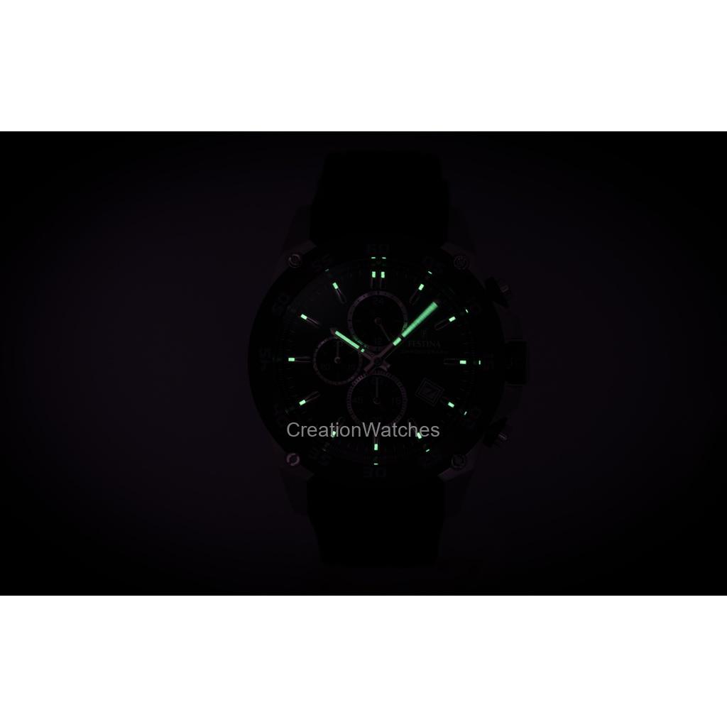 FESTINA The Originals Chronograph Rubber Strap Green Dial Quartz F20330-B 100M Men's Watch