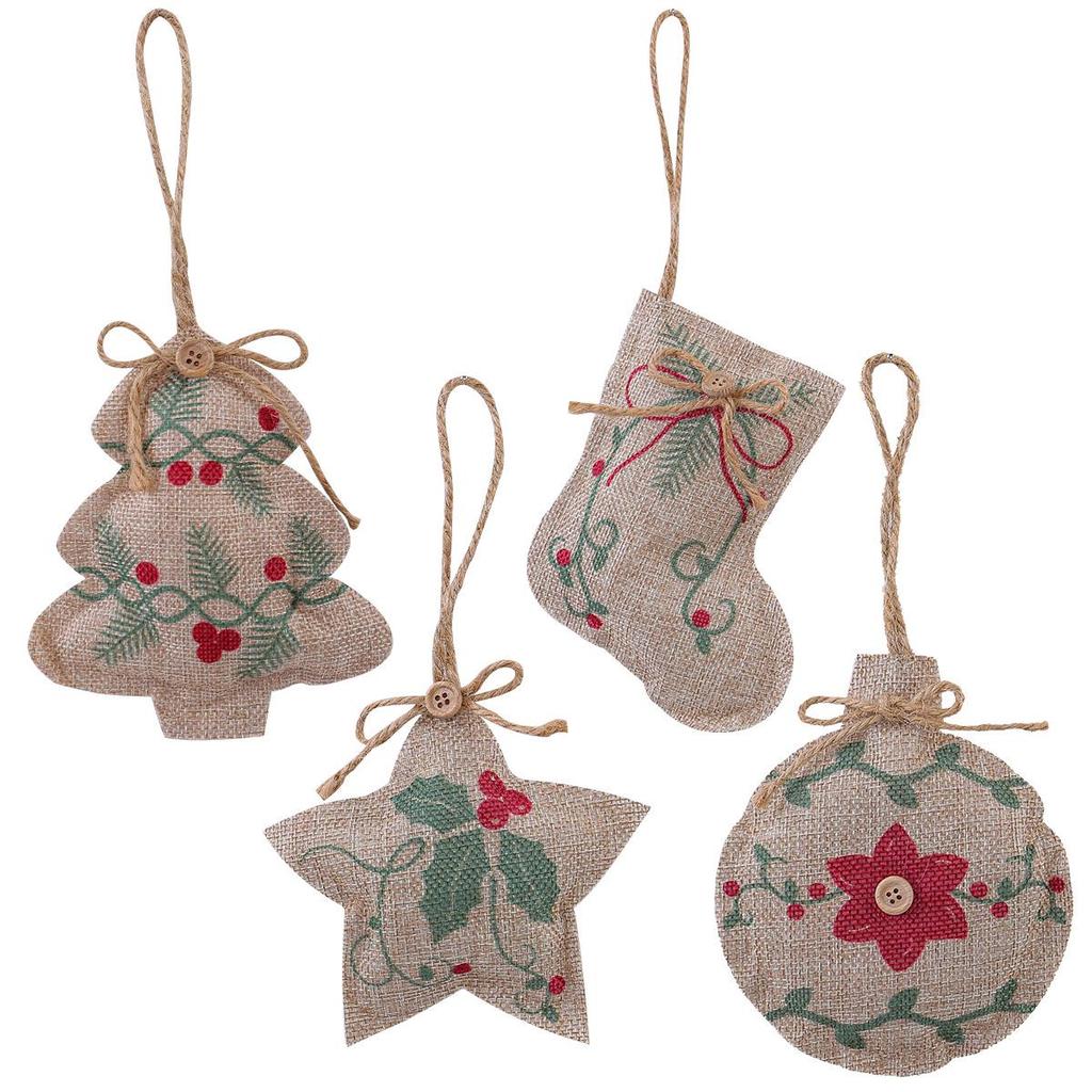Порт Любовь Рождественский Джутовый Подвеска Звезда - Украшения для Дерева и Торгового Центра, Маленькие Украшения