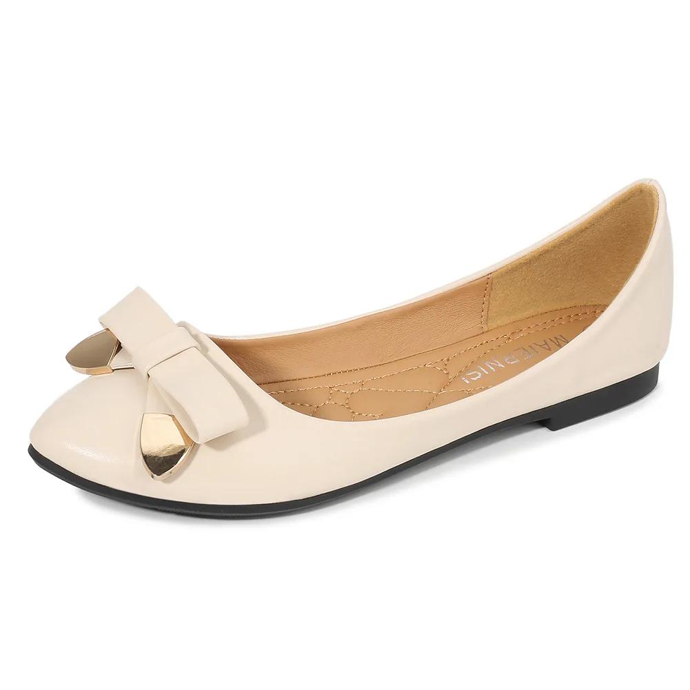 Женские туфли на одну ногу с острым носком и небольшим носком на плоской подошве, повседневные туфли с бабочкой и цветком на плоской подошве, размер 46