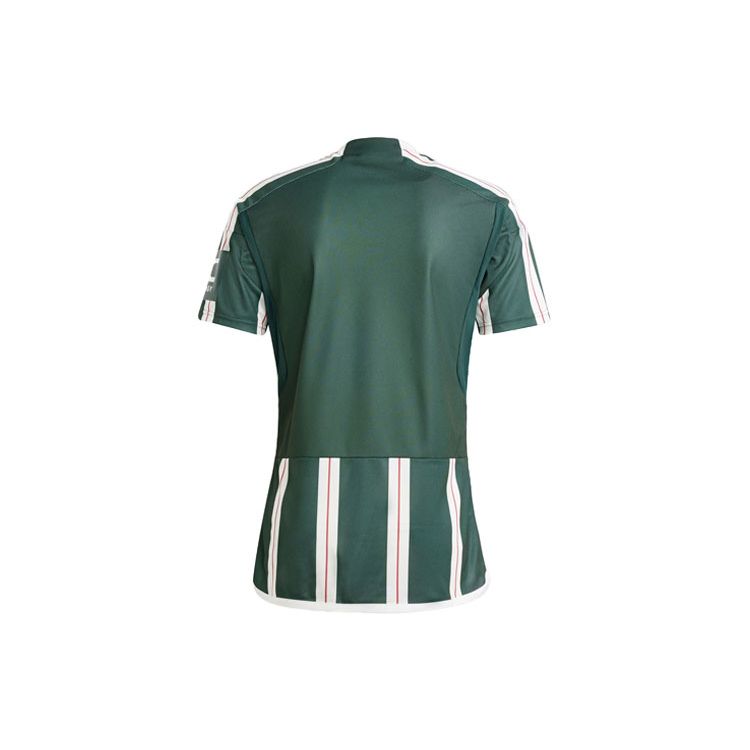 Adidas Манчестер Юнайтед 23/24 выездная полосатая футболка с коротким рукавом мужская Джерси темно-небесно-зеленый HR3675
