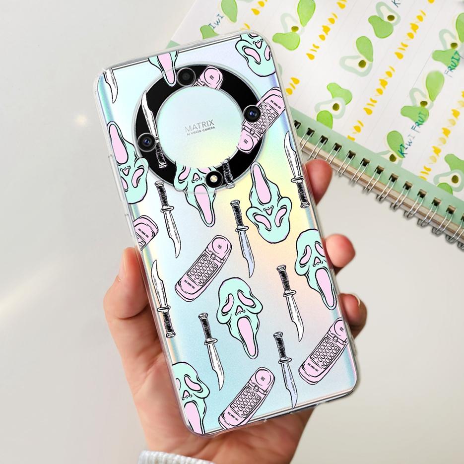 For Honor X9b 5G Case 2023 New Fashion Painted Cover Clear Silicone Soft TPU Phone Case For Honor X9b HonorX9b Back Cover Bumper