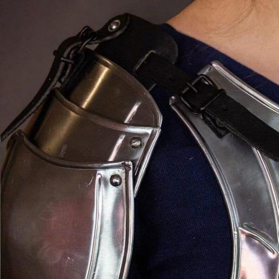 Women’s Medieval Steel Armor Set Warrior Chestplate  Spaulders Battle-Ready Fantasy Cosplay Costume
