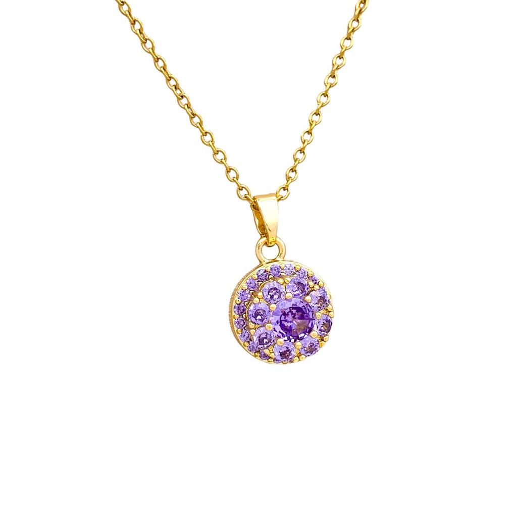Necklace Color Round Rotatable Necklace Accessories Women's Niche Design Sense Versatile Non-Fading Titanium Steel Accessories