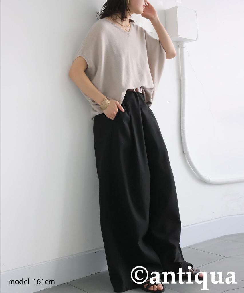 antiqua Tuck Wide One Size Black Women's Pants, AYA-00033, 05,