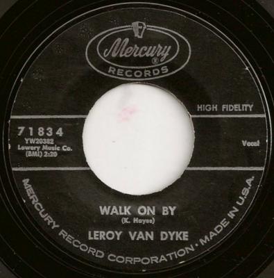 7-дюймовая пластинка LEROY VAN DYKE - Walk On By 71834 Mercury 1961 US Folk Б/у