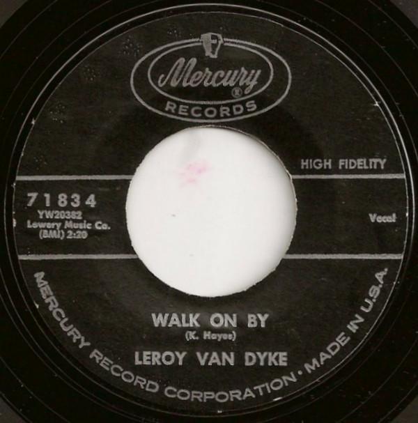 7-дюймовая пластинка LEROY VAN DYKE - Walk On By 71834 Mercury 1961 US Folk Б/у