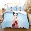 Аниме Saekano Мегуми Като Комплект постельного белья 3D-печать Подходит для спальни Мягкий комплект пододеяльника с наволочками Детский домашний текстиль