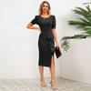 Professional Women's Slim Temperament Ruffle Split Dresses