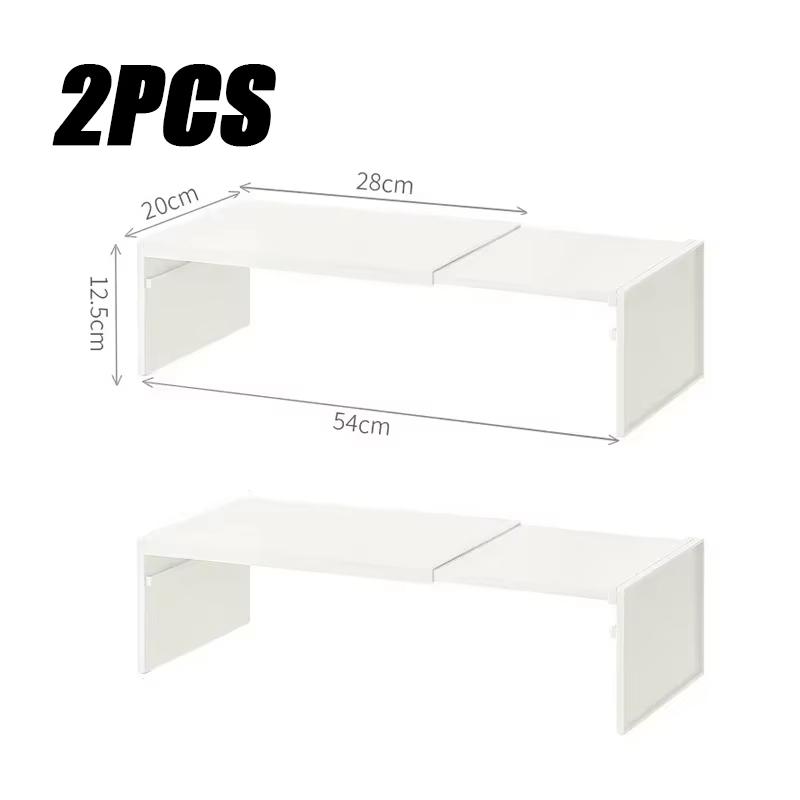 1/2pcs Stretchable Cabinet Shelf Kitchen Cupboard Separated Storage Rack Countertop Organizer Spice Organizer Shelf Save Space