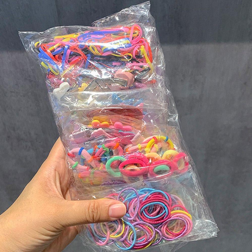 155/577Pcs Colorful Girls Hair Bands No Hurt Hair Hair Clips Kids Hair Accessories Girls Children