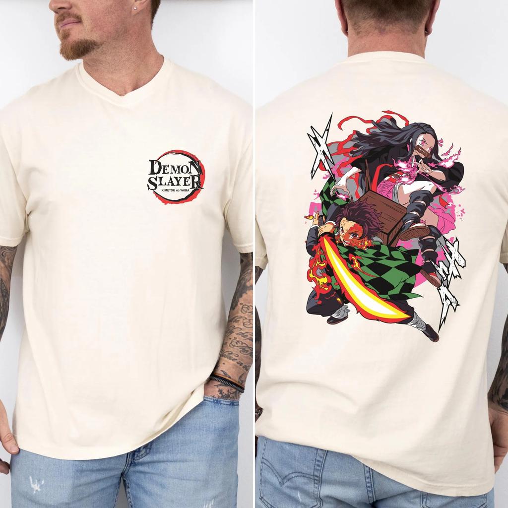 Футболка Tieko и Kanjirou Demon Slayer Футболка Столпа Комикс для фанатов Demon Slayer В качестве подарка Одежда для энтузиастов аниме