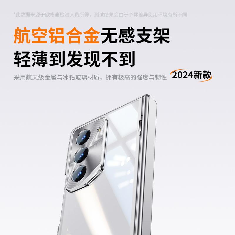 Чехол для Samsung Galaxy Z Fold 7 6 5G с защитной пленкой для экрана и держателем, тонкая защита шарнира, гальванизированная прозрачная крышка