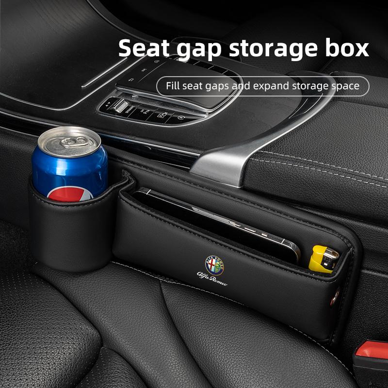 Car Seat Crack Filling Storage Box Auto Water Cup Phone Holder For Alfa Romeo 156 159 147 4C 8C 166 Giulia Giulietta MitoGF8