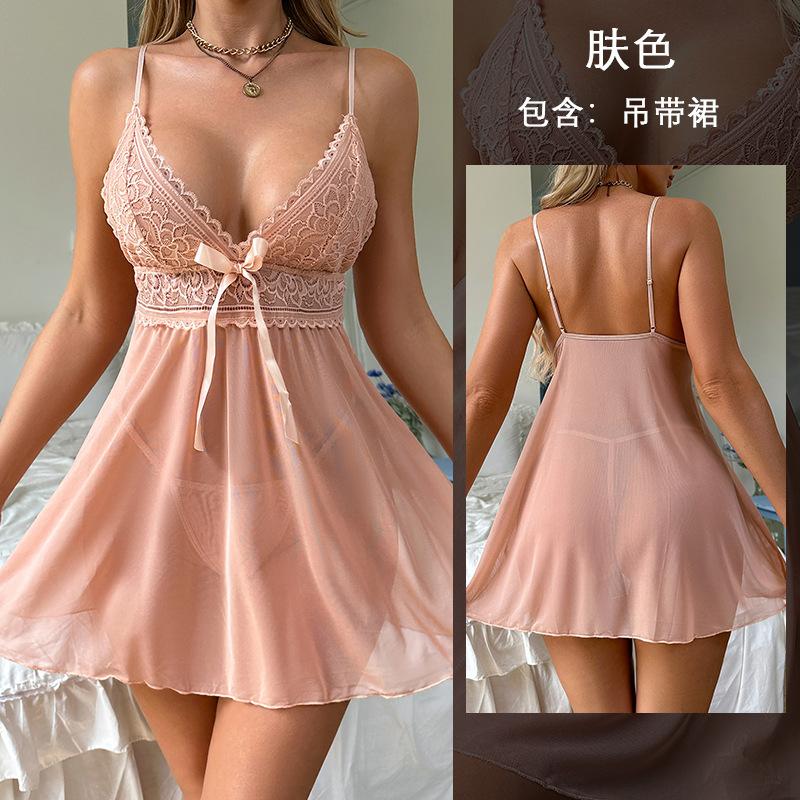 Сексуальная сетчатая прозрачная кружевная пижама, многоцветные варианты, ночная сорочка-топ, женская удобная одежда для дома 716, дышащая кокетливая одежда для сна, идеально подходит для теплой погоды