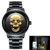 LIGE Brand New Style 3D Skull Men Watch Gift Steel Mesh Waterproof Military Male Sport Punk Quartz W