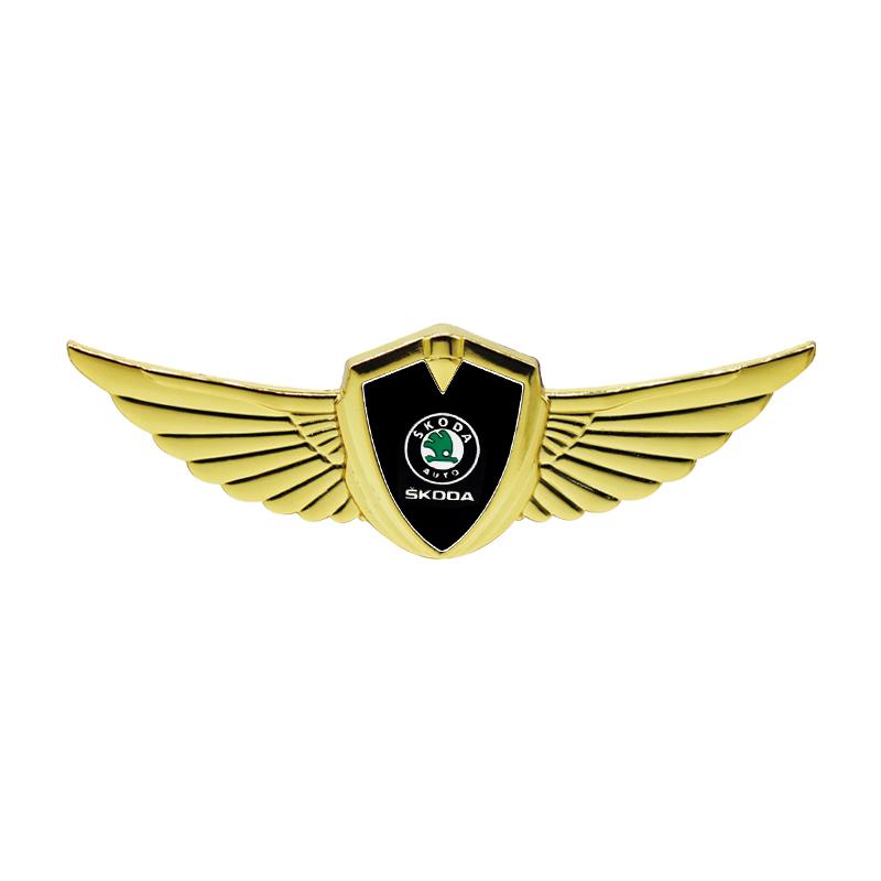 Premium New Metal Wings Car Badge – Skoda Body Decoration Sticker for Octavia, Fabia, Kamiq, Karoq Kodiaq Rapid SCALA, Superb RK5