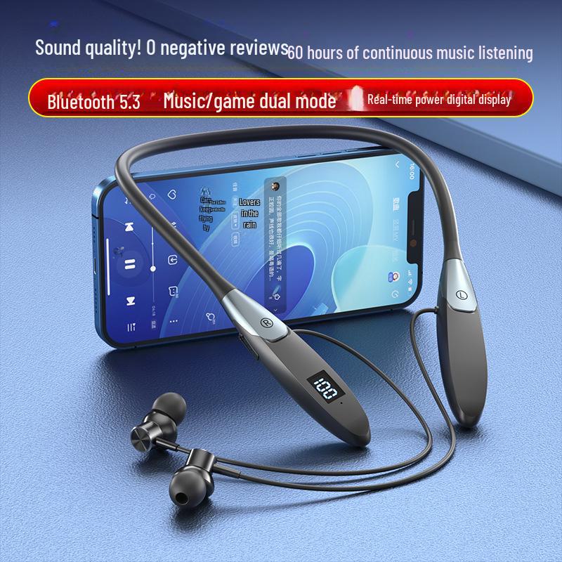 Представляем новые Bluetooth-наушники с шейным ободом: с мощной батареей, цифровым дисплеем, спортивным дизайном и слотом для карт.