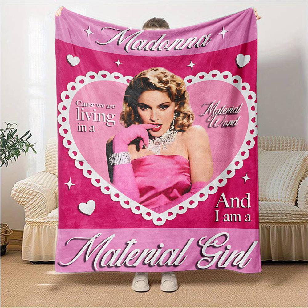 Material Girl Poster Blanket Soft Throw Blanket For Home Bedroom Bed Sofa Travel Office Solid Christmas Blanket