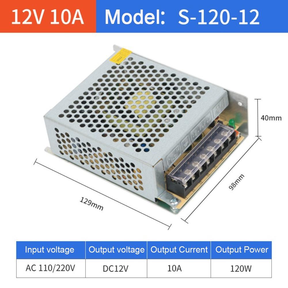 AC110V 220V К DC12V Импульсный источник питания 1A 2A 3A 4A 5A 10A 15A 20A Металлический корпус Трансформатор для освещения Источник питания Адаптер