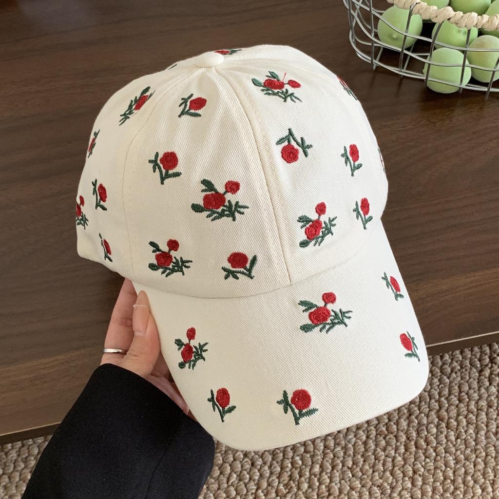 Cute Hats Japanese Sweet Style Retro Embroidered Baseball Cap Versatile Women's Baseball Cap Casual Sunshade Sun Protection Cap