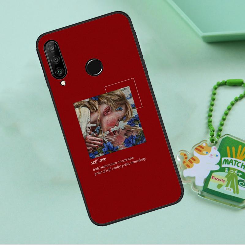 Красная Эстетика Рисунки Искусство Для Huawei Nova 10 9 SE 5T 12s 12i 11i Y91 Y90 Y60 Y70 Y72 Y61 P20 P40 P30 Lite P60 Pro Чехол
