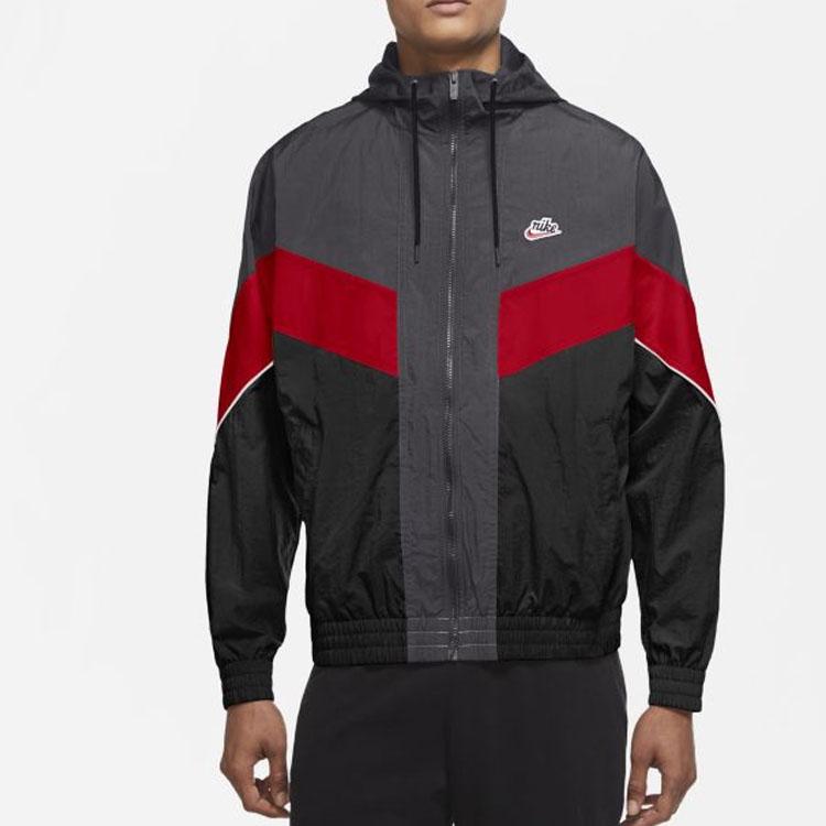 Nike Тканая спортивная повседневная куртка с цветными блоками, мужская верхняя одежда, серая DC0502-070