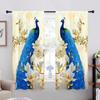 Синий павлин с цветком павлина оконные шторы для гостиной роскошный разделитель спальни левый и правый 2 панели