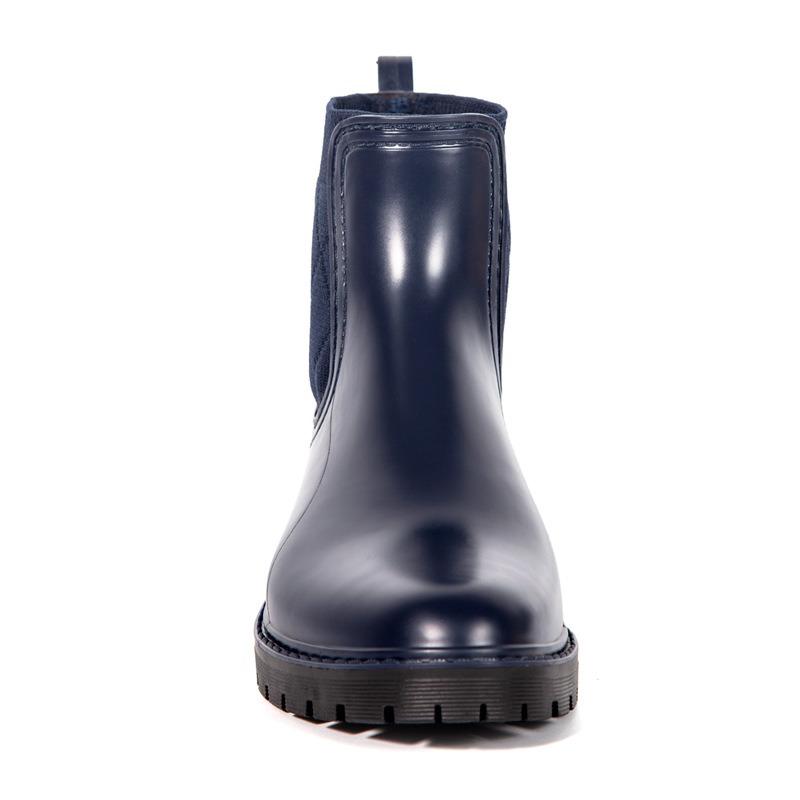 Женская модная обувь Женские модные короткие резиновые сапоги Челси Эластичные резиновые сапоги с изогнутым голенищем Водонепроницаемые, нескользящие и износостойкие