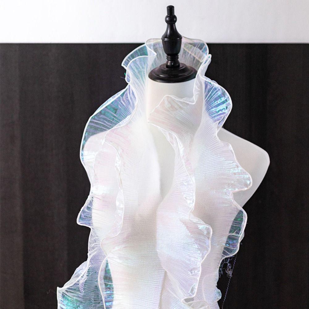 Mermaid Color Pleated Lace Ribbon 1 Yard DIY Sewing Material New Clothing Supply