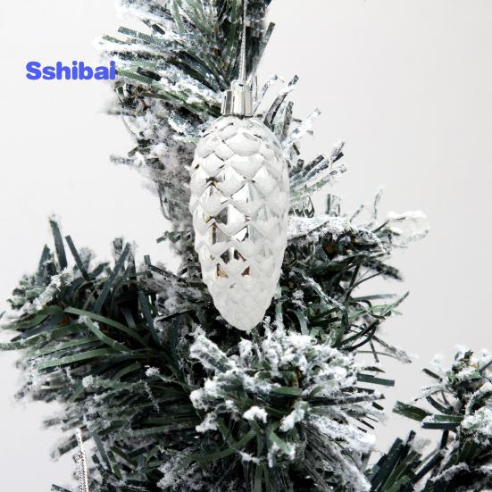 5 шт./кор., рождественские висячие сосновая шишка, блестящие многоразовые небьющиеся украшения для рождественской елки, пластиковые сосновые шишки, украшение для вечеринок