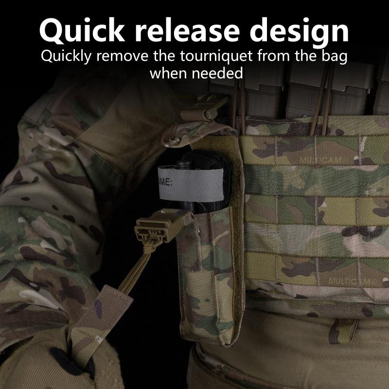 Quick Tourniquet Pouch, MOLLE System Waist Bag, Easy Install Outdoor Accessory, Tactical Storage Pouch for CS Shooting, Camping & Emergency Survival